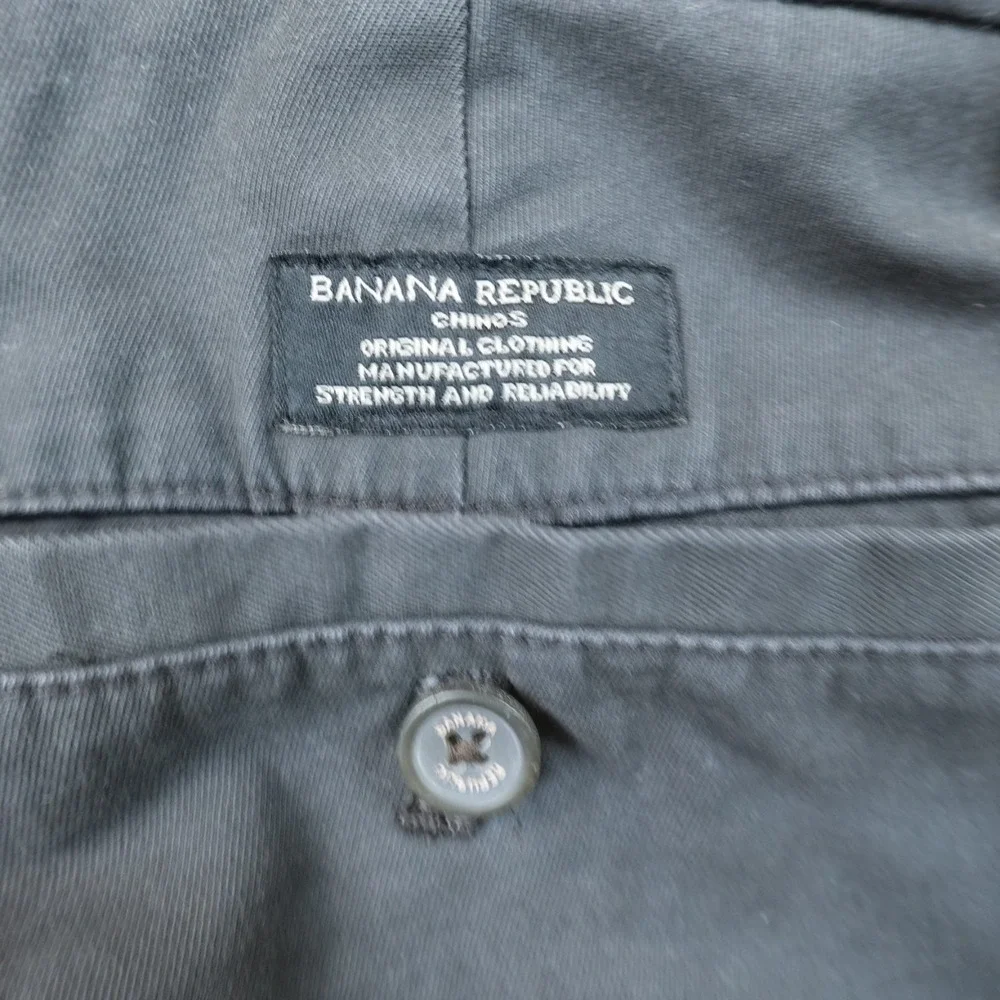 Banana Republic Pants Mens 32X32 Gray Chino Trouser Straight Stretch Flat Front